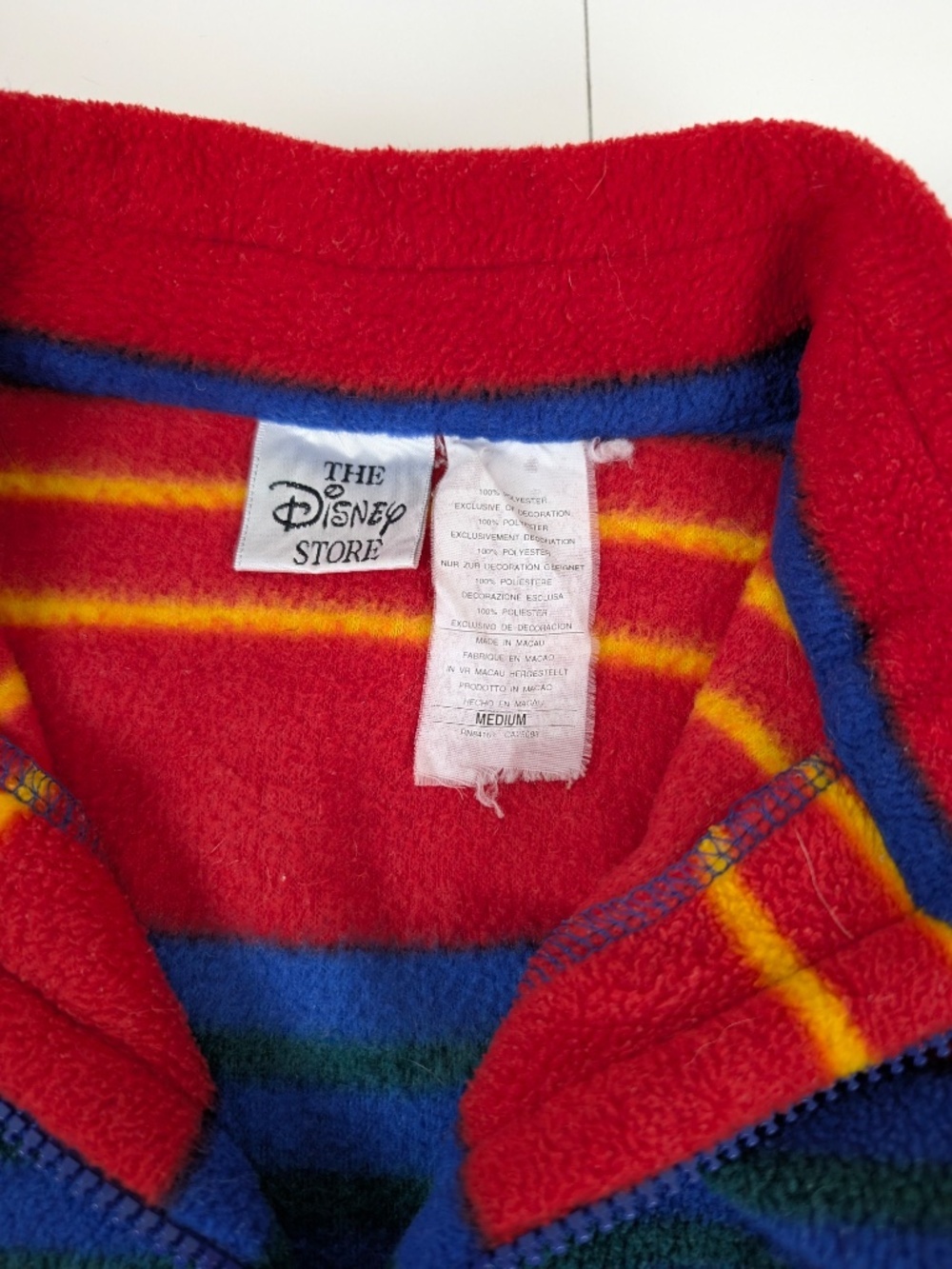 Kids Disney Goofy Fleece Pullover Size Medium 90's Striped Quarter Zip - Picture 10 of 10
